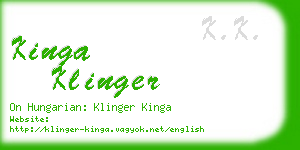 kinga klinger business card